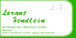 lorant hendlein business card