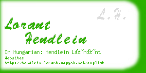 lorant hendlein business card